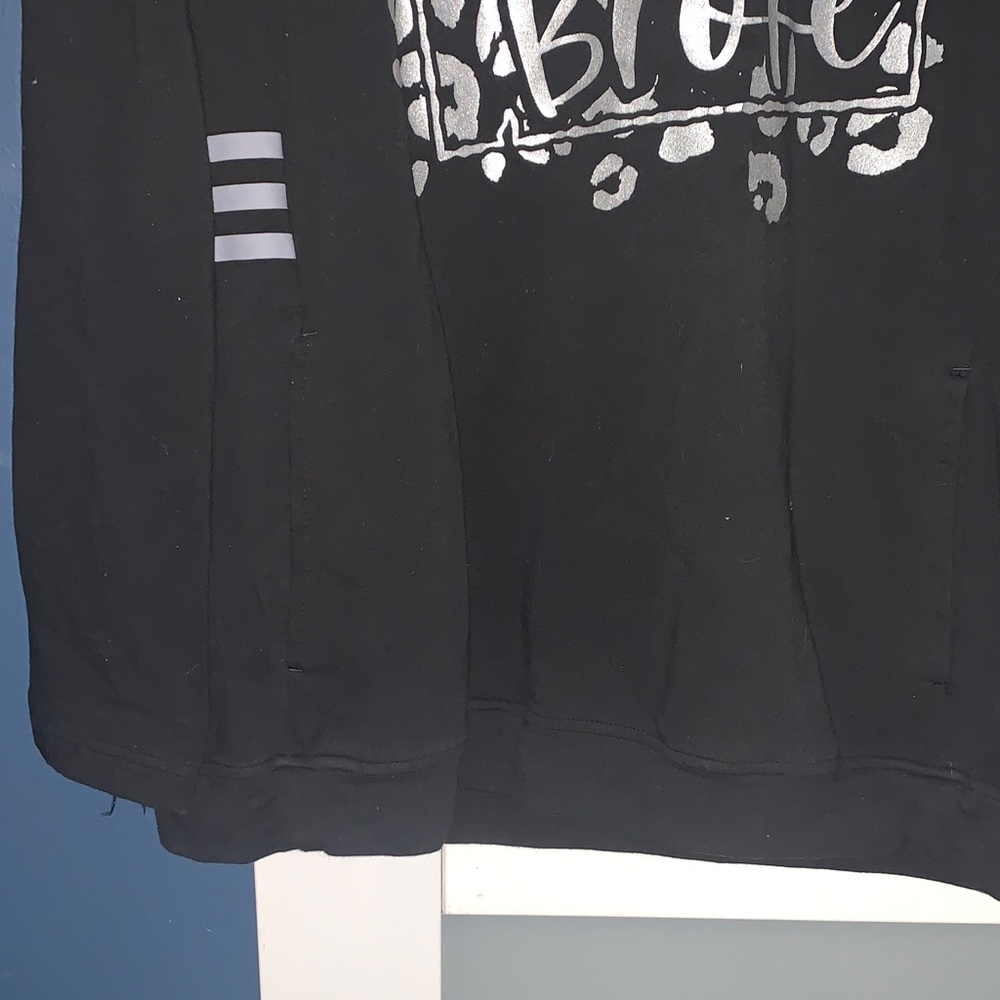 Adidas Black Hoodie with silver Graphic - Picture 2 of 6